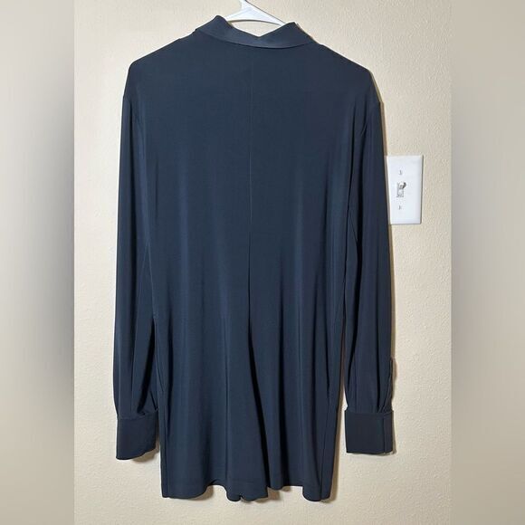 Norma Kamali slate gray button up Jumpshorts Romper, XS - Picture 4 of 12